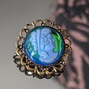 🌞URANIUM GLASS💥🇩🇪W.GERMANY COBACHON 🇩🇪ANTIQUE CAMEO